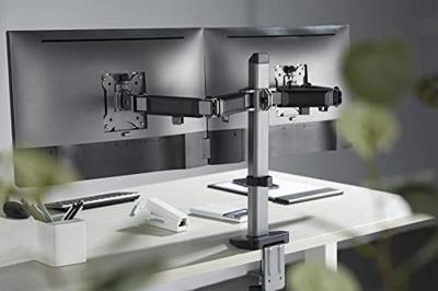 My Wall HL50-2L Monitor-tafelbeugel Aantal monteerbare displays: 2 Display(s) 43,2 cm (17) - 81,3 cm (32) Zilver, Zwart Kantelbaar, Draaibaar