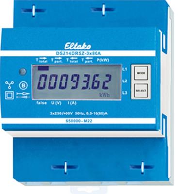 Eltako DSZ14DRSZ-3x80A MID kWh-meter 3-fasen Digitaal 10 A 1 stuk(s) Eltako DSZ14DRSZ-3x80A MID kWh-meter 3-fasen Digitaal 10 A 1 stuk(s)