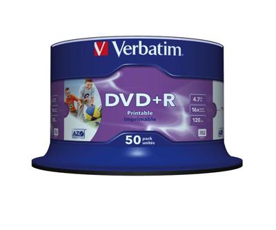 Verbatim 43512 DVD+R disc 4.7 GB 50 stuk(s) Spindel Bedrukbaar