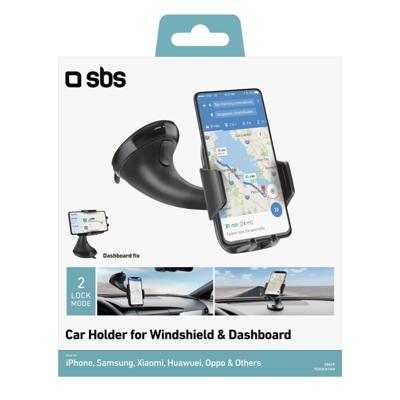 sbs mobile TE0UCH1AW Telefoonhouder voor in de auto 360° draaibaar 55 - 85 mm Bevestigingswijze (auto): Zuignap