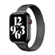 Milanese slim fit bandje - Zwart - Geschikt voor Apple Watch 44mm / 45mm / 46mm / 49mm - thumbnail