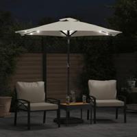 VidaXL Parasol met led's en stalen paal 225x225x212 cm wit - thumbnail