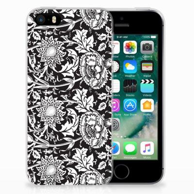 Apple iPhone SE | 5S | TPU Case | Black Flowers Apple iPhone SE | 5S | TPU Case | Black Flowers