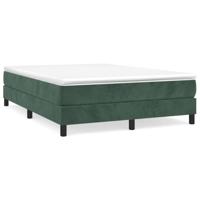 Boxspring met matras fluweel donkergroen 140x190 cm - thumbnail