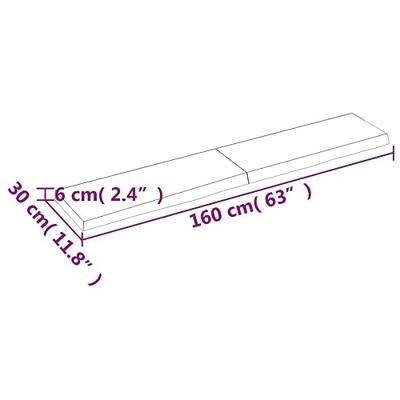 VidaXL Wastafelblad 160x30x(2-6) cm behandeld massief hout donkerbruin