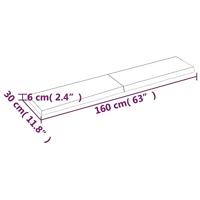 VidaXL Wastafelblad 160x30x(2-6) cm behandeld massief hout donkerbruin - thumbnail