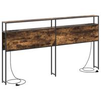 Opberghoofdbord met plank Gerookt eiken 200 cm Bewerkt hout - thumbnail