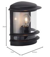 Brilliant Hollywood 47880/06 Buitenlamp (wand) Spaarlamp, LED E27 60 W Zwart - thumbnail