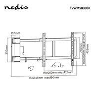 Gemotoriseerde TV-Muurbeugel | 32-60 " | Maximaal schermgewicht: 40 kg | Draaibaar | Minimale muurafstand: 47 mm | Maximale muurafstand: 990 mm | Afstandbestuurbaar | Staal | Zwart - thumbnail