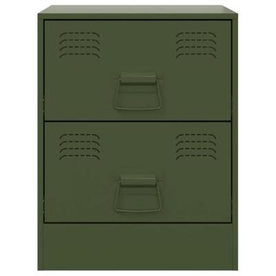 Nachtkastjes 2 st 34,5x39x44 cm staal groen