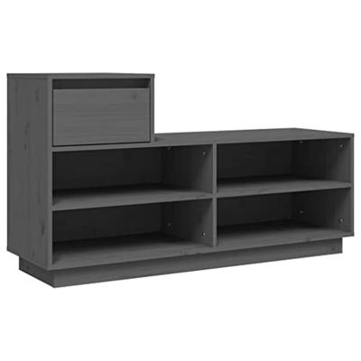 VidaXL Schoenenkast 110x34x61 cm massief grenenhout grijs