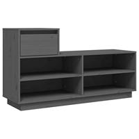 VidaXL Schoenenkast 110x34x61 cm massief grenenhout grijs - thumbnail