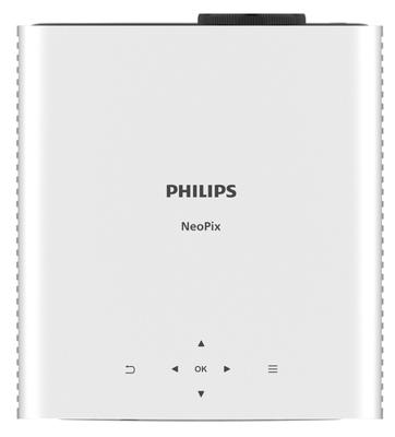 Philips, Neopix 550, thuisbioscoopprojector, geavanceerde beeldcorrectie, Full HD 1080p, geavanceerde led-lichtbron, wifi-spiegelmodus, stereogeluid, aangesloten besturingssysteem, wit