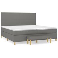 Boxspring met matras stof donkergrijs 200x200 cm - thumbnail