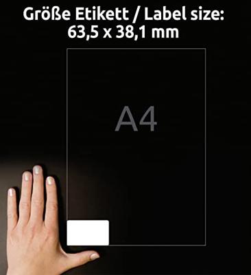 Avery Zweckform L6023REV-25 afneembare etiketten ft 63,5 x 38,1 mm (b x h), 525 etiketten, wit