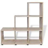 Boekenkast/presentatiemeubel trapvormig 107 cm eikenkleur - thumbnail