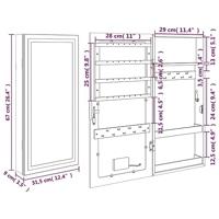 VidaXL Sieradenkast met spiegel en led wandgemonteerd - thumbnail