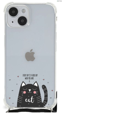 iPhone 14 Plus Stevig | Bumper Hoesje | Cat Good Day iPhone 14 Plus Stevig | Bumper Hoesje | Cat Good Day