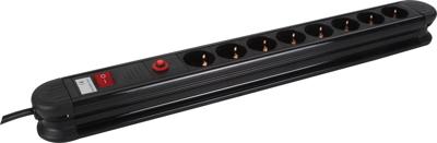 8-Voudige stekkerdoos met overspanningsbeveiliging randaarde