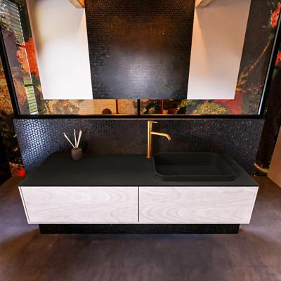 Badkamermeubelset Mondiaz Erin 150 cm met 2 Lades met RIDGE Wastafel Rechts Urban met 1 kraangat Greeploos Mat Underlayment Badkamermeubelset Mondiaz Erin 150 cm met 2 Lades met RIDGE Wastafel Rechts Urban met 1 kraangat Greeploos Mat Underlayment