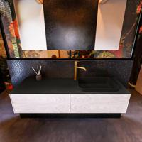 Badkamermeubelset Mondiaz Erin 150 cm met 2 Lades met RIDGE Wastafel Rechts Urban met 1 kraangat Greeploos Mat Underlayment - thumbnail