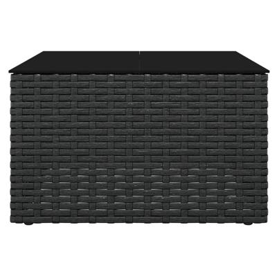 2-delige Loungeset met kussens poly rattan zwart 2-delige Loungeset met kussens poly rattan zwart