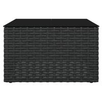 2-delige Loungeset met kussens poly rattan zwart - thumbnail