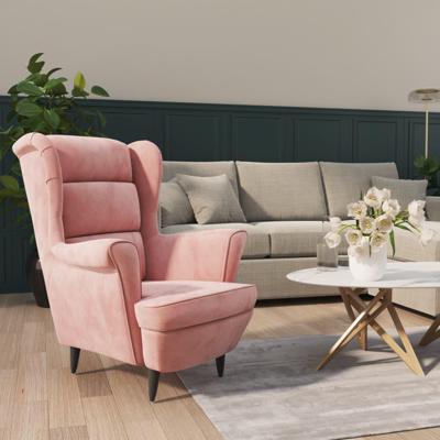 Fauteuil fluweel roze