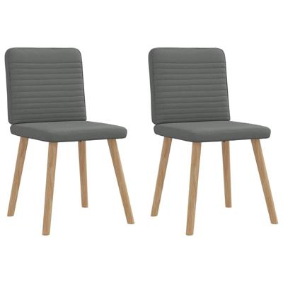 Eetkamerstoelen 2 st stof donkergrijs
