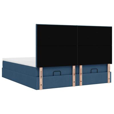 Ottoman bed met matrassen 180x200cm stof blauw