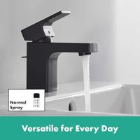 Hansgrohe Wastafelmengkraan Vernis Shape Eengreeps 70 Zinc Met Trekwaste Mat Zwart - thumbnail