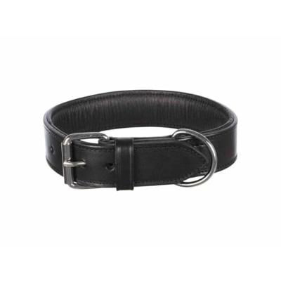 Trixie halsband hond active leer breed zwart