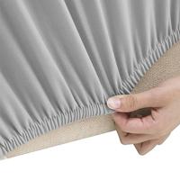 VidaXL Vierzitsbankhoes stretch polyester jersey grijs - thumbnail