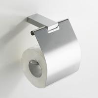 Eris toiletrolhouder met klep chroom - thumbnail