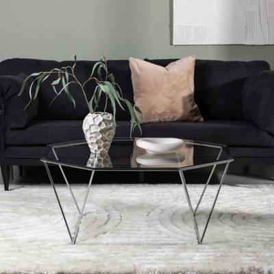 Nohr Salontafel 'Torrian' Glas, 100 x 100cm, kleur Zilver