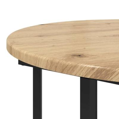 Bijzettafelset 2 pcs Artisan Eiken en Zwart 50 x 50 x 50.5 cm