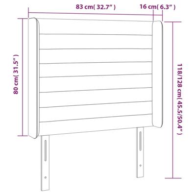 Hoofdbord LED 163x16x78/88 cm stof crèmekleurig - thumbnail