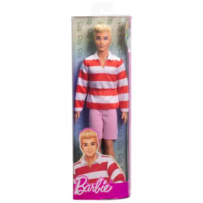 Ken fashionista pop met gestreept rood-wit shirt