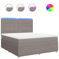 Boxspring met matras stof taupe 180x200 cm - thumbnail