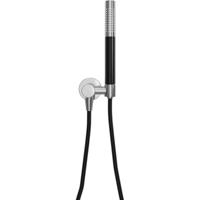 Wiesbaden UniMatch - Handdoucheset met Staafhanddouche - 1 stand - Doucheslang en Wandaansluitbocht - Chroom/Mat Zwart - thumbnail