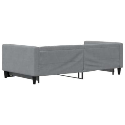 Slaapbank met onderschuifbed 100x200 cm stof lichtgrijs