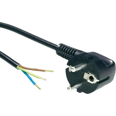 Netsnoer 3 meter - Europlug (Schuko) Geaard - 3x0.75 mm² - 220-240 Volt - Zwart