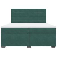 Boxspring met matras fluweel donkergroen 200x200 cm - thumbnail