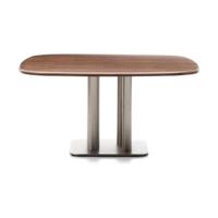 Kave Home Melvar eettafel 150x150 cm fineer walnoot - thumbnail