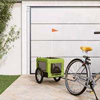 Hondenfietstrailer oxford stof en ijzer groen en zwart - thumbnail
