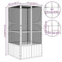 Vogelkooi 111x107x211,5 cm gegalvaniseerd staal grijs - thumbnail