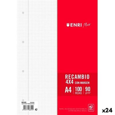 Vervangingsbladen/-messen ENRI Wit A4 100 Lakens (24 Stuks)
