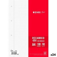 Vervangingsbladen/-messen ENRI Wit A4 100 Lakens (24 Stuks) - thumbnail