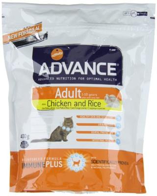 ADVANCE Adult Kip & Rijst droogvoer kat, 1 stuk (1 x 400 g)
