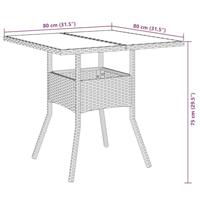 5-delige Tuinset met kussens poly rattan en glas zwart - thumbnail